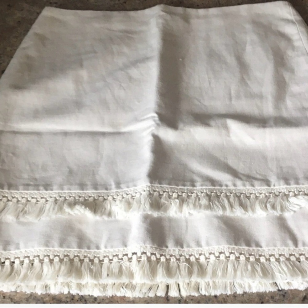 Ann Taylor Loft Linen Fringe Skirt-size10
